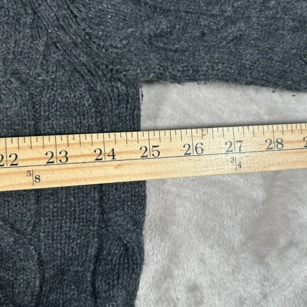 VTG Brooks Brothers 346 V-Neck Sweater Men XL Gray Lambswool Cashmere Cable Knit